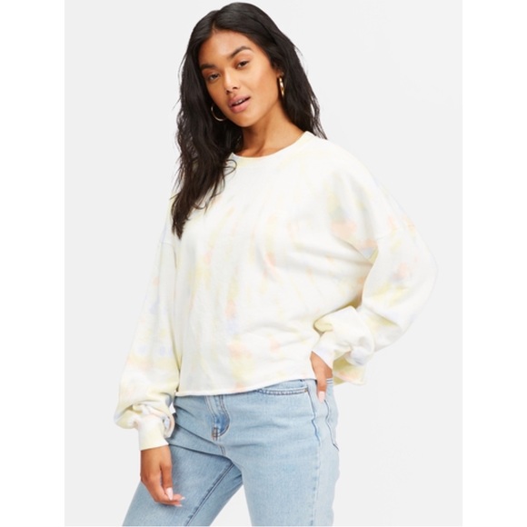 Billabong Dreamy Hues Tie Dye Crewneck Cropped Sweatshirt - Picture 3 of 10